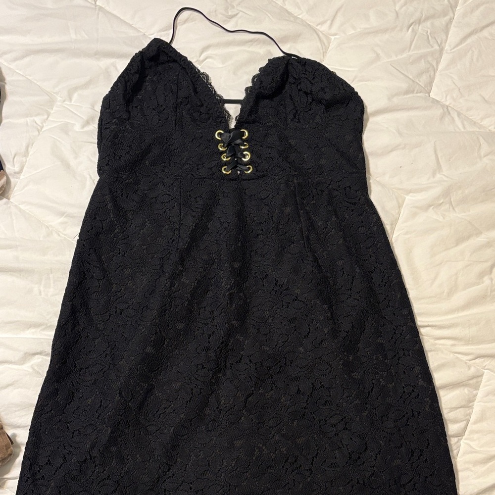 Victoria's Secret Black Lace Backless Dress